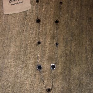 Reversible Silver with Stone Necklace